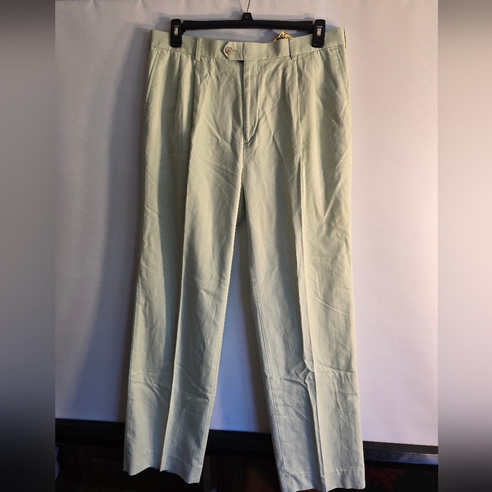 BOBBY JONES MEN'S GOLF PANTS OLIVE GREEN SIZE 38X32 RISE 13"